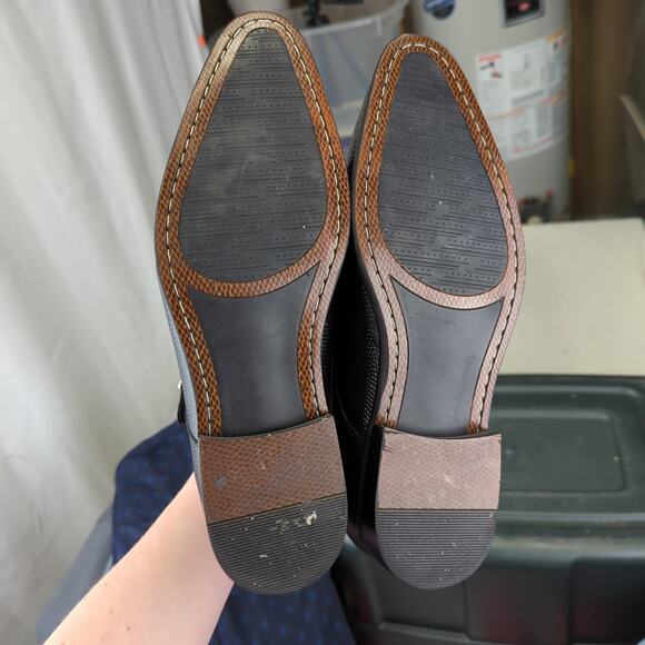 Calto‎ Height Increasing Dual Monk Strap Dress Shoes Black K3114 Men's 9 Taller - Picture 7 of 8